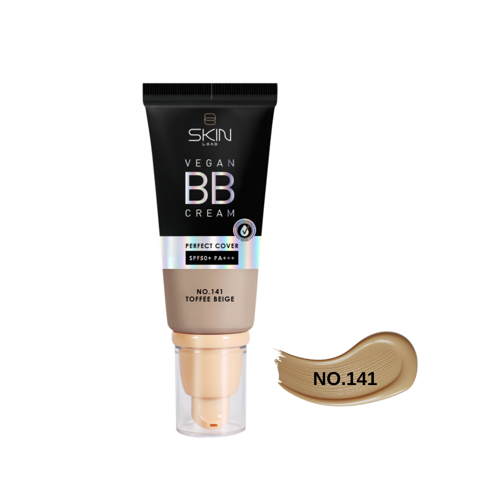 Skin Load Vegan BB Cream SPF50+ 141 Toffee Beige 55ml – tube front #141ToffeeBeige