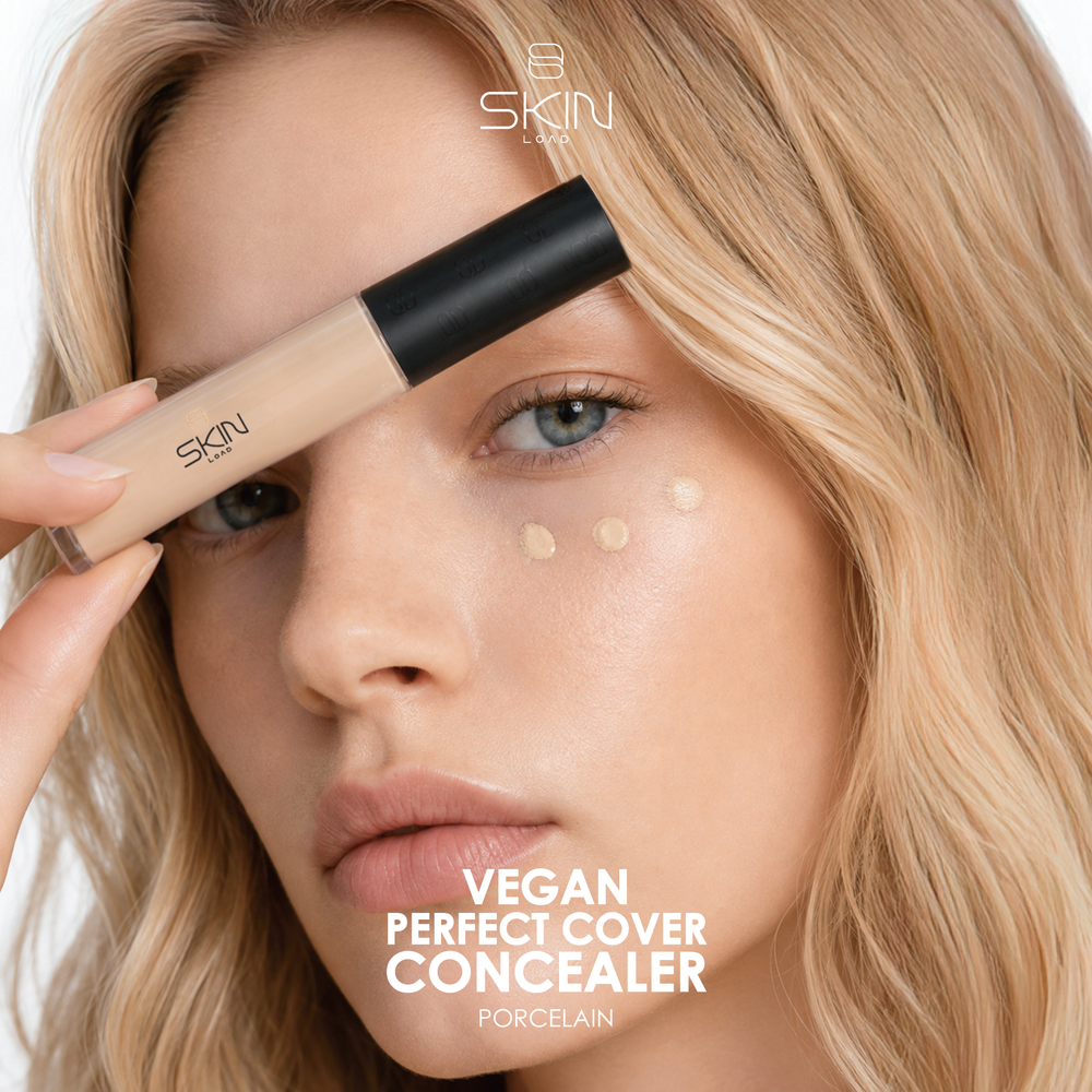 Skin Load Vegan Perfect Cover Concealer, Porcelain shade, tube with swatch